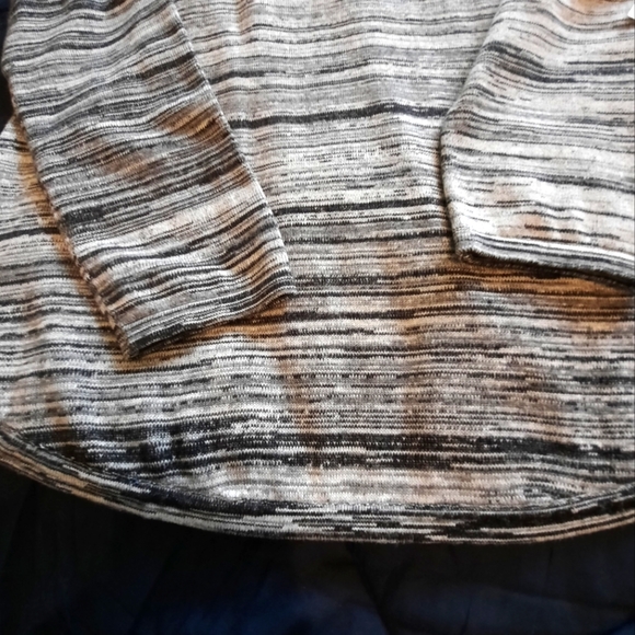 Great Northwest Indigo Sweater; Side Button Cowl Collar; Black & Gray - Picture 5 of 7